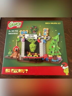 Brickcraft Grinchmas Eve Fireplace Brick Building Kit
